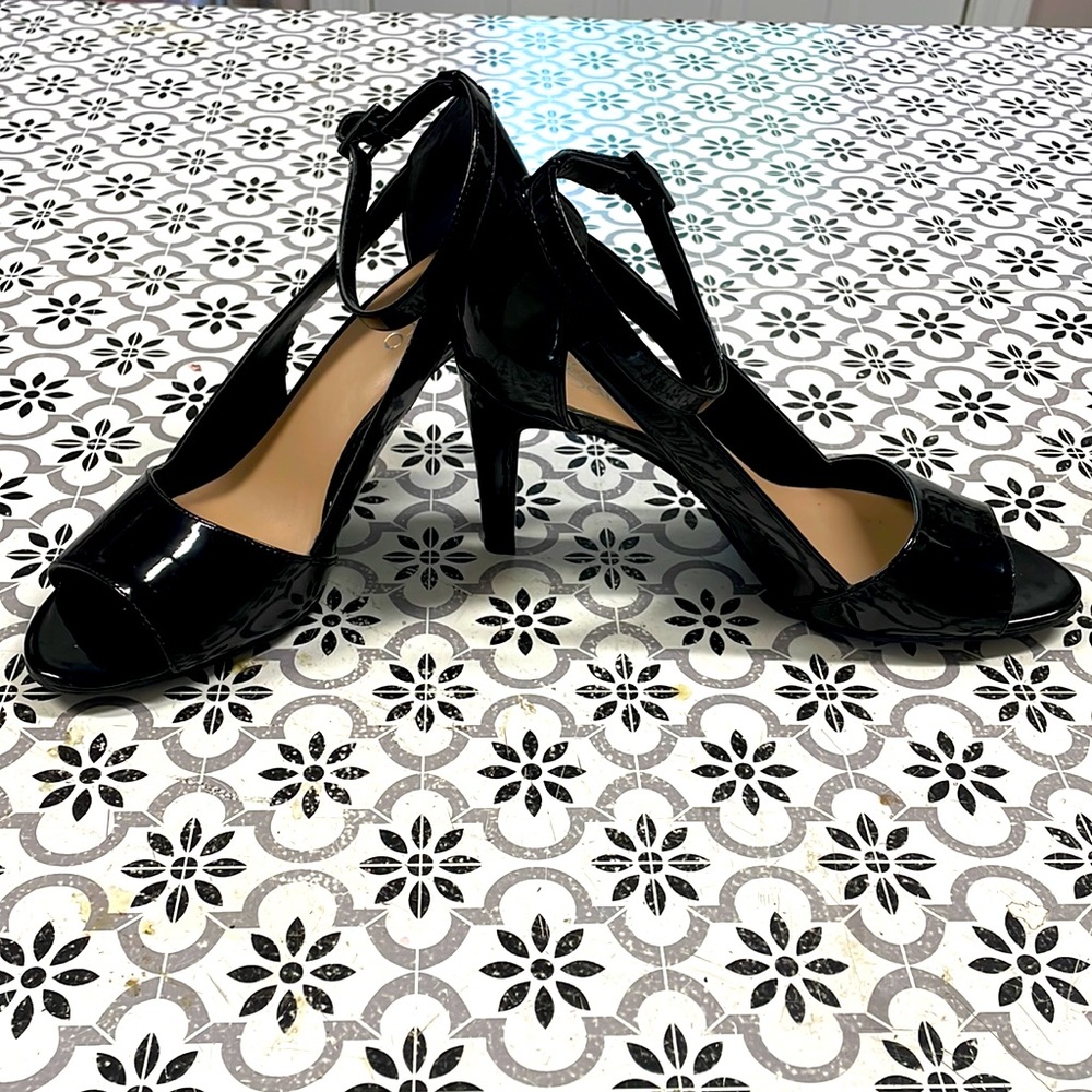 COPY - Franco Sarto Black Patent Ankle Straps Shoes